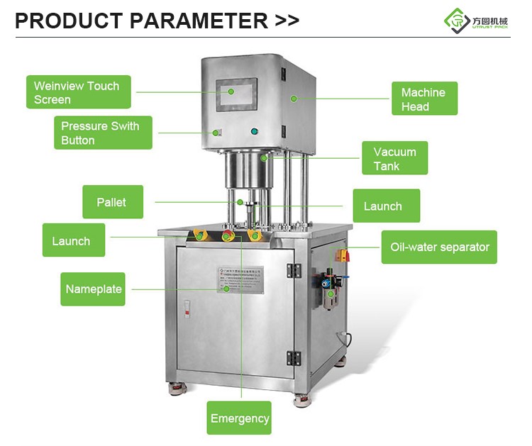 structure of semi automatic can vacuum nitrogen filling sealing machine