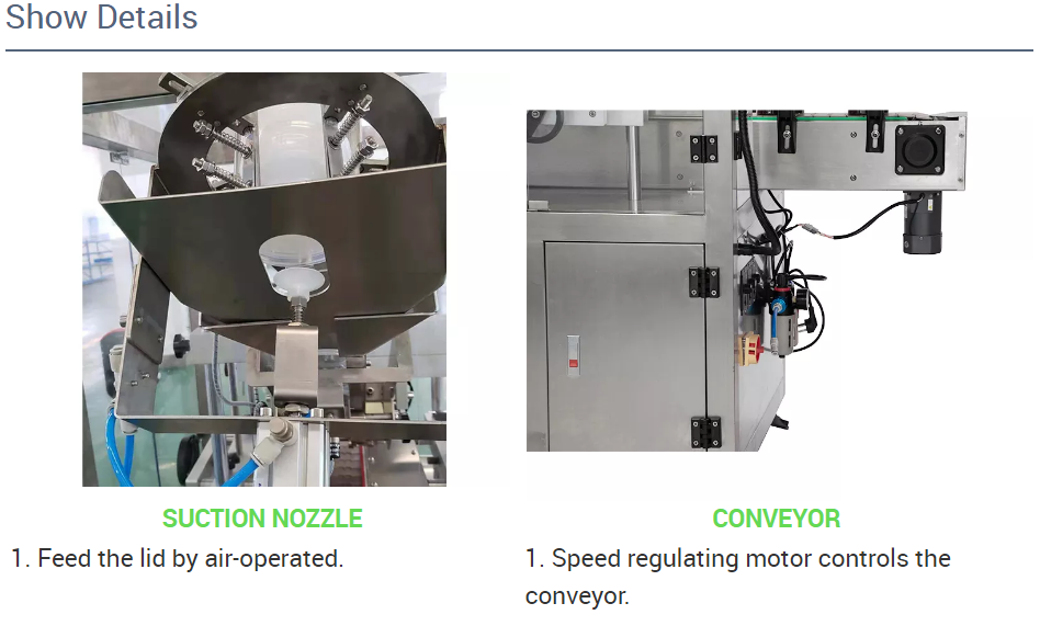 details of lid capping machine