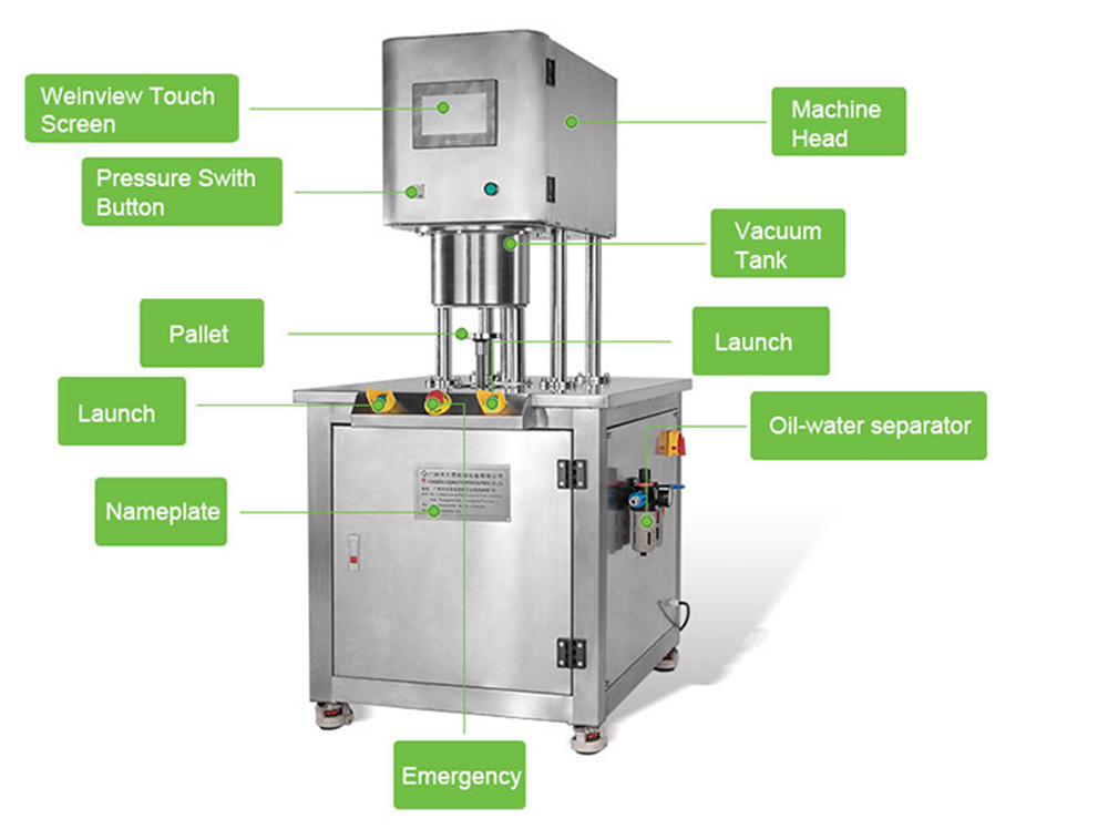 nitrogen vacuum can sealing machine