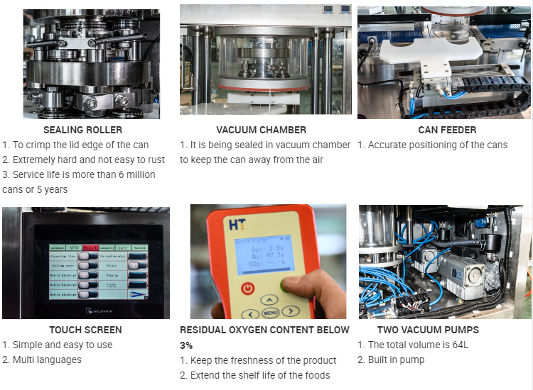 vacuum nitrogen can sealing machine