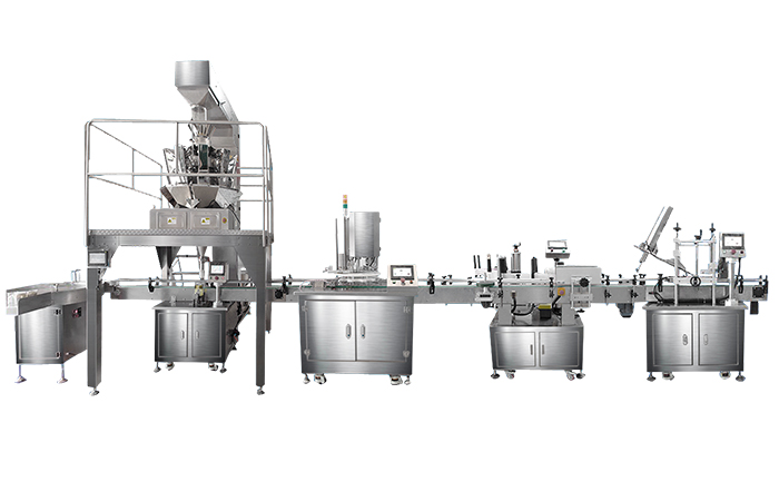 Granules Filling Machine And Packaging Production Line Weighing and Filling Canning Line