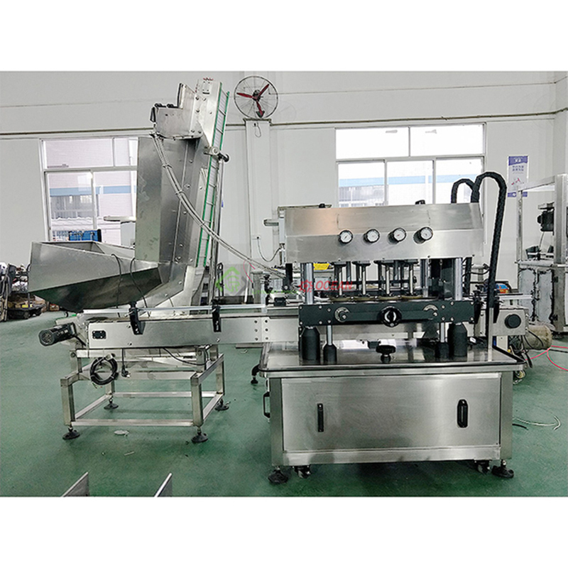 Automatic Plastic Bottle Twist Off Capping Machine Screw Bottle Capper With Cap Feeder