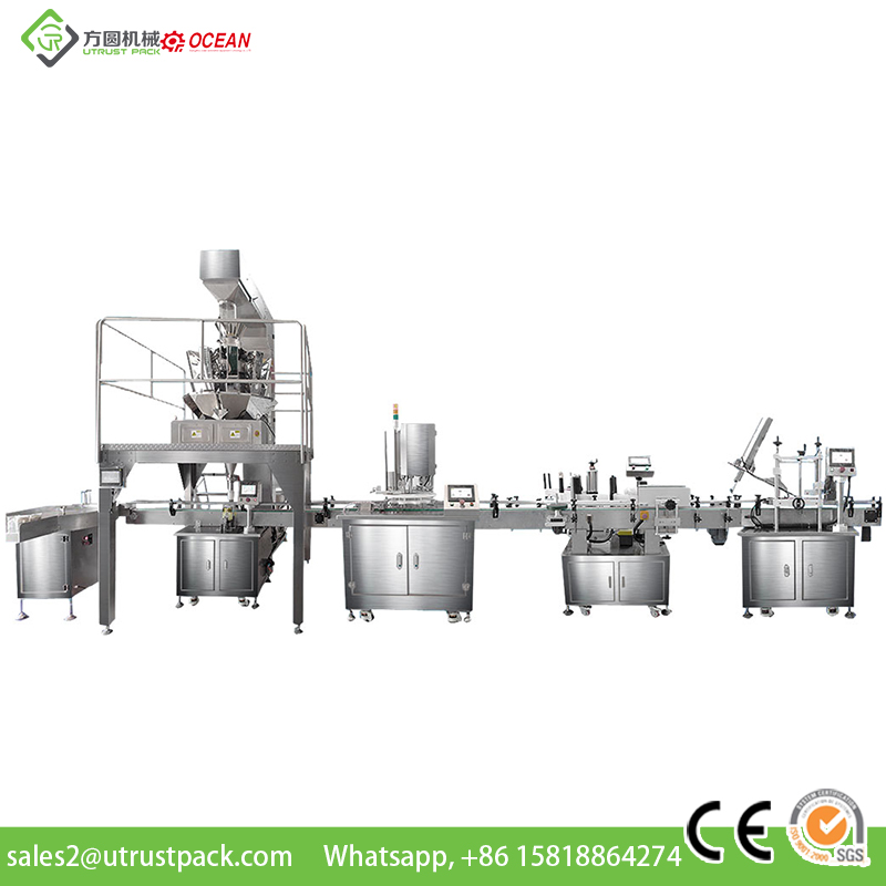 Granules Filling Machine And Packaging Production Line Weighing and Filling Canning Line