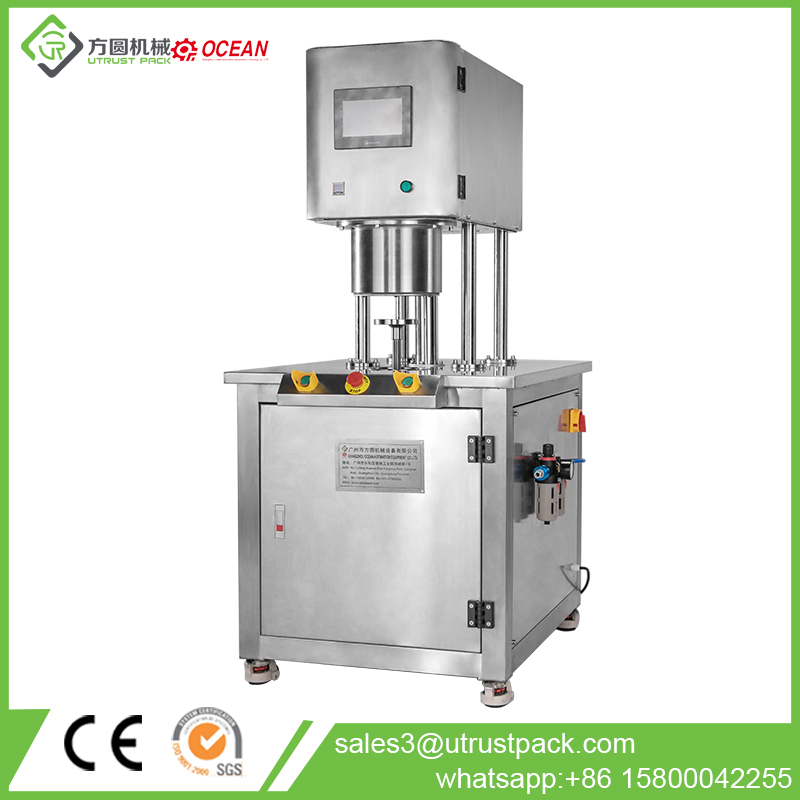 Semi-Automatic Vacuum Can Packing Seamer Machine With Infill Nitrogen