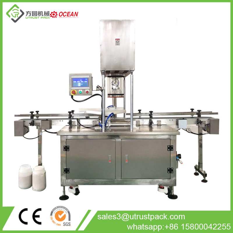 Glass Bottle Vacuum Capping Machine / Twist Off Vacuum Capping Machine