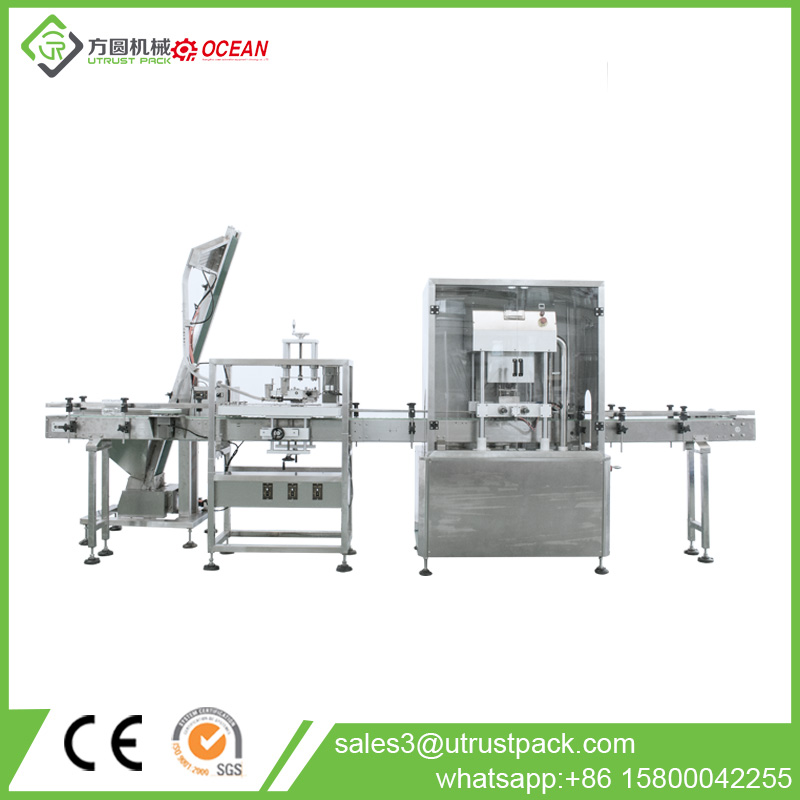 Automatic Almond Paste Glass Jar Twist Off Cap Vacuum Capping Machine