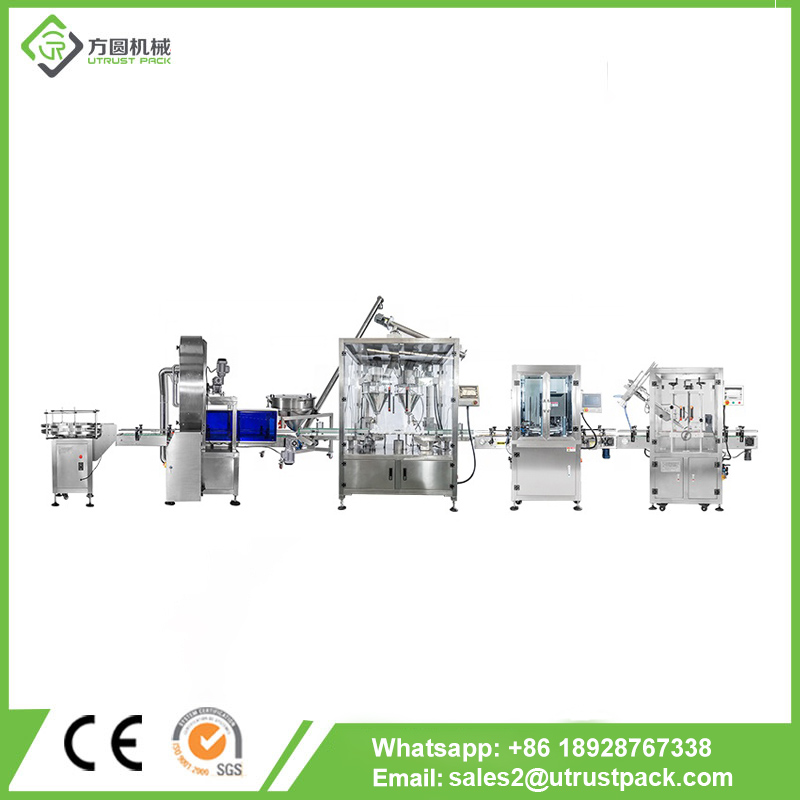 Automatic Powder Filling Sealing Packaging Line for Canned Coffee Powder