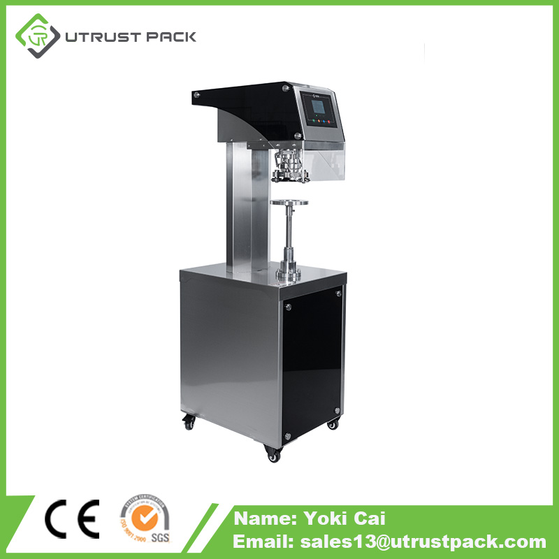 Aluminum lid pop boba carbonated drinks beverage soda tin plastic semi auto can sealing machine