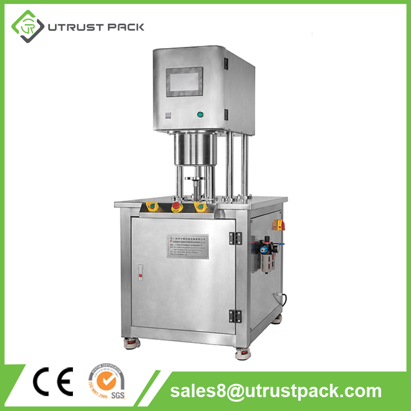 Semi Automatic Small Tin Packing Vacuum Nitrogen Filling Can Sealing Machine For Tuna