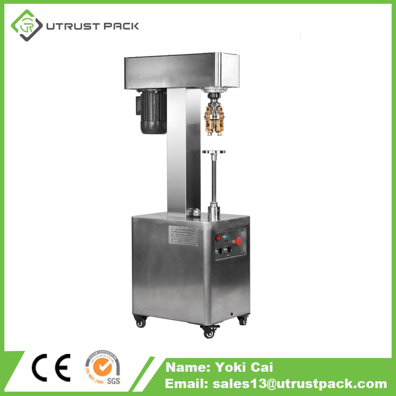 Semi automatic 12 to 33mm high quality plastic glass bottle aluminum caps stelvin capping machine