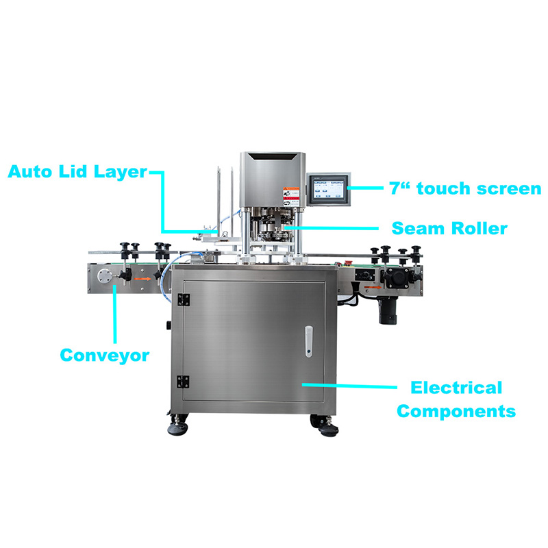 Packaging machinery automatic high quality metal tin corn boba pet can sealer machine