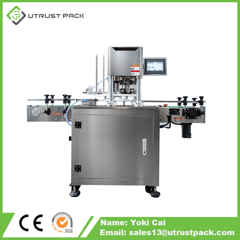 Full automatic easy open nuts snacks beef jerkey paper aluminium tin tea food can sealing machine