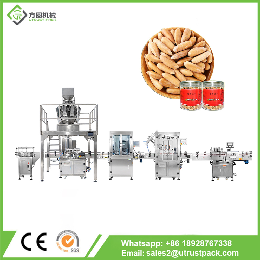 Automatic Food Filling Sealing Packaging Line for Canned Pine Nuts