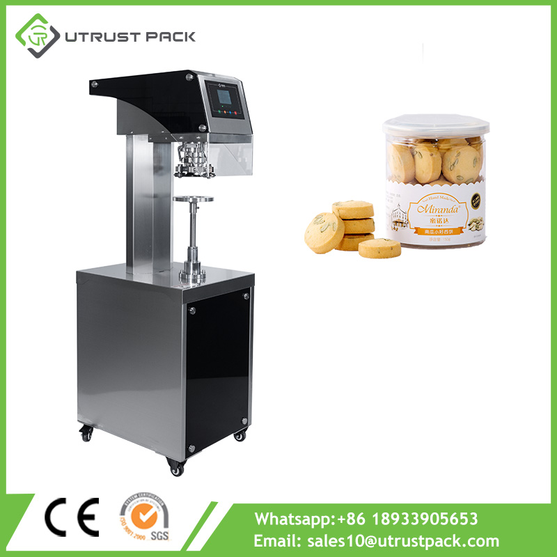 Semi Automatic Non Rotary Food Tin Can Easy Open Cookie Paper PET Can Closing Machine