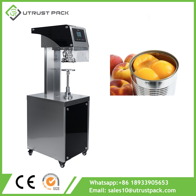 Electric Manual Canned Fruit Pineapple Mango Peach Metal Can Lid Close Sealing Machine