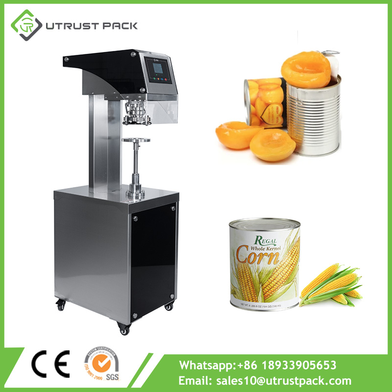 Electric Canned Vegetable Beans Sweet Corn Pineapple Fruit Tin Can Sealing Machine