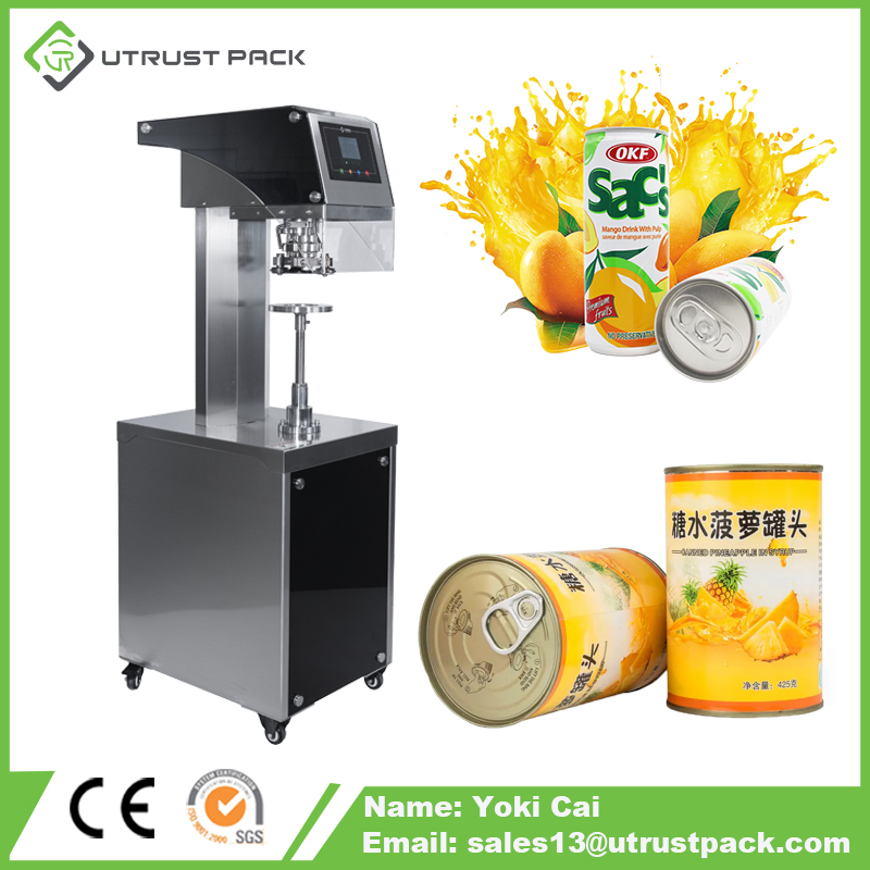 Ring pull manual tin beverage industrial chilli pineapple soda canning machine for sale