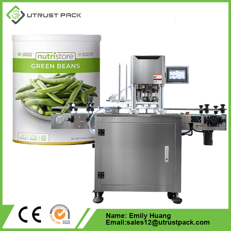 Organic vegetable fruit food tin metal can automated sealer sealing machine