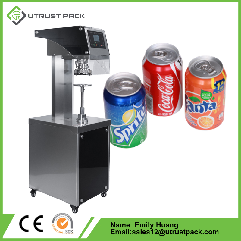 Tuna  food beer cola plastic aluminum metal paper can easy open semi-automatic sealing machine