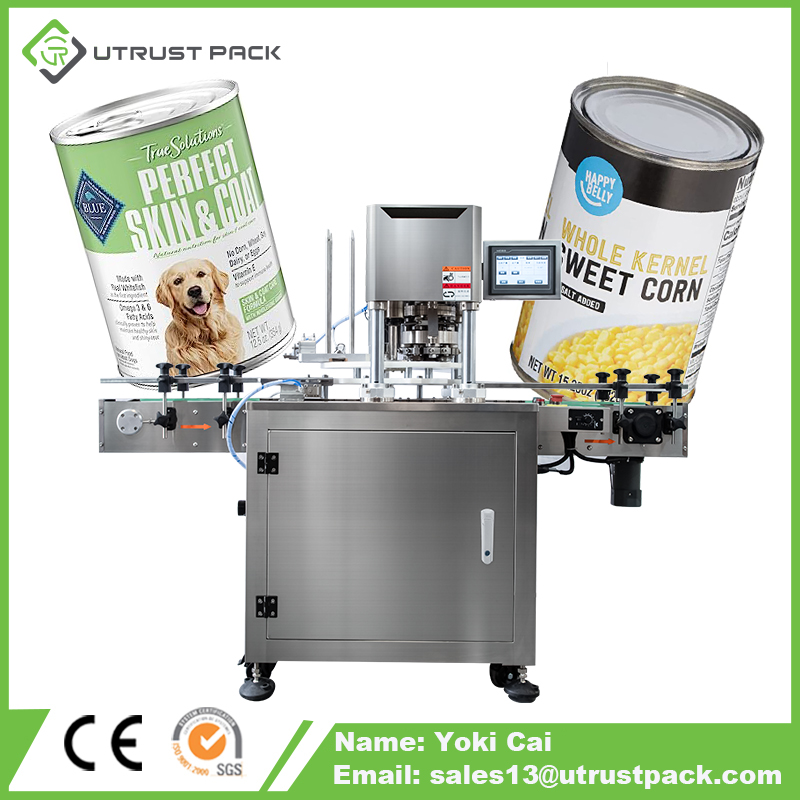 Packaging machinery automatic high quality metal tin corn boba pet can sealer machine