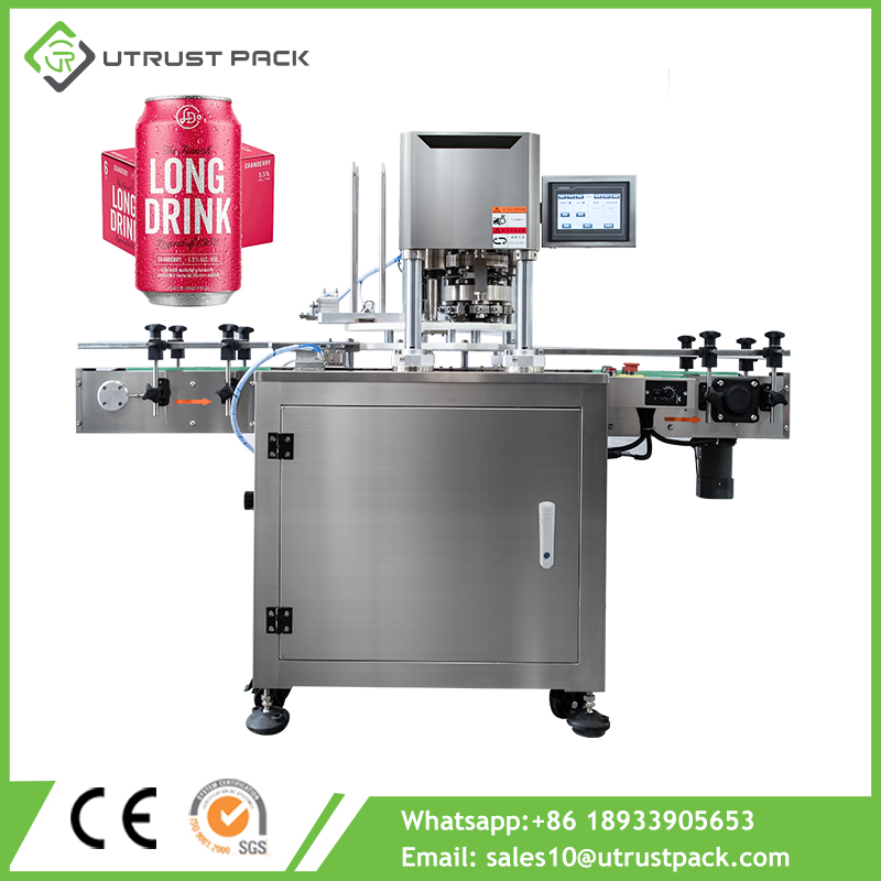 Automatic Non Rotary Beer Soft Drink Beverage Aluminum Tin Can Sealing Machine