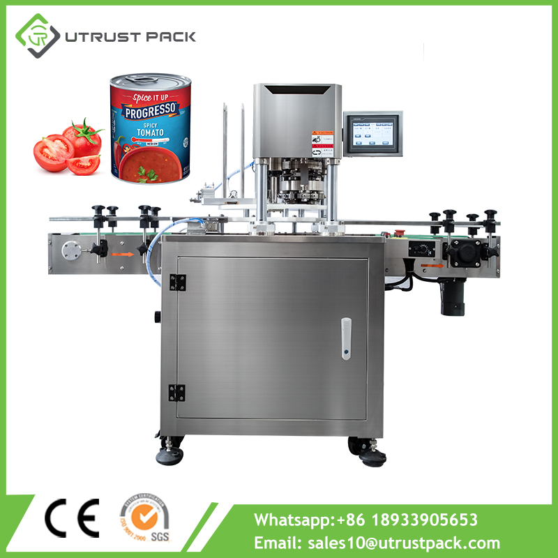 Automatic non rotary carbonated juice aluminum can meat tomato paste tin can canning machine