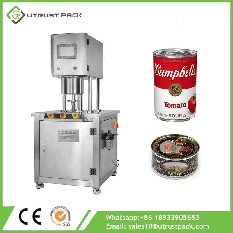 Manual Vacuum Small Food Caviar Tin Can Seamer Nitrogen Flushing Cans Seaming Machine