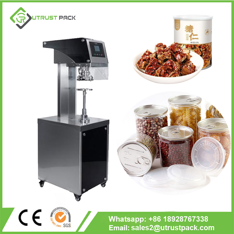 Semi Auto Plastic Can Sealing Machine for Nuts Dried Fruit